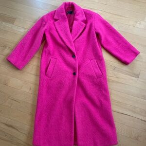 ASOS DESIGN Petite brushed formal coat in pink